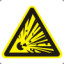Знак W02 Взрывоопасно (пленка 200х200 мм)
